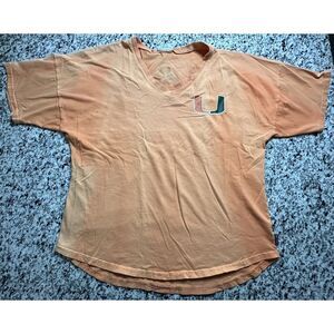 Spirit Jersey University Of Miami Hurricanes Women's V Neck Orange Size‎ Large